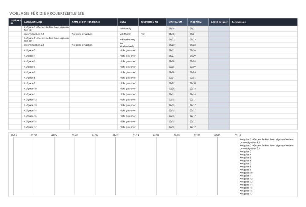 Project Timeline German