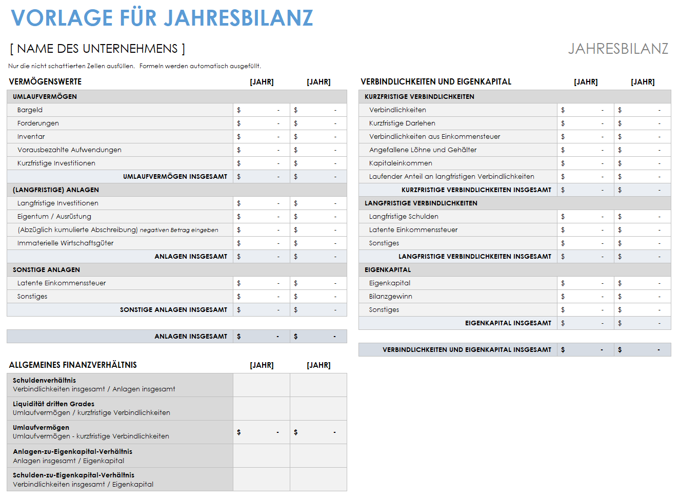  Jahresbilanzvorlage