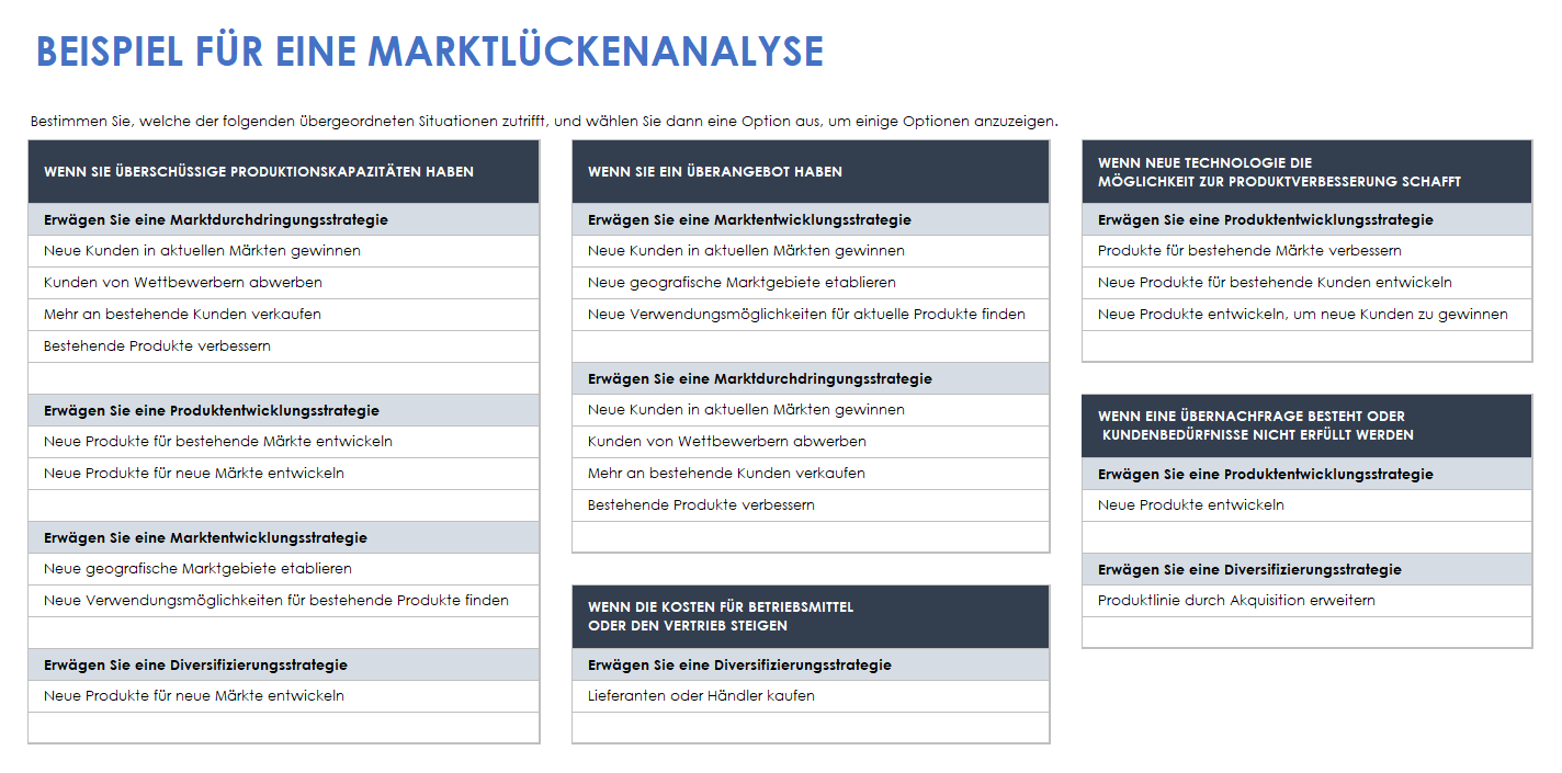  Vorlage zur Marktlückenanalyse