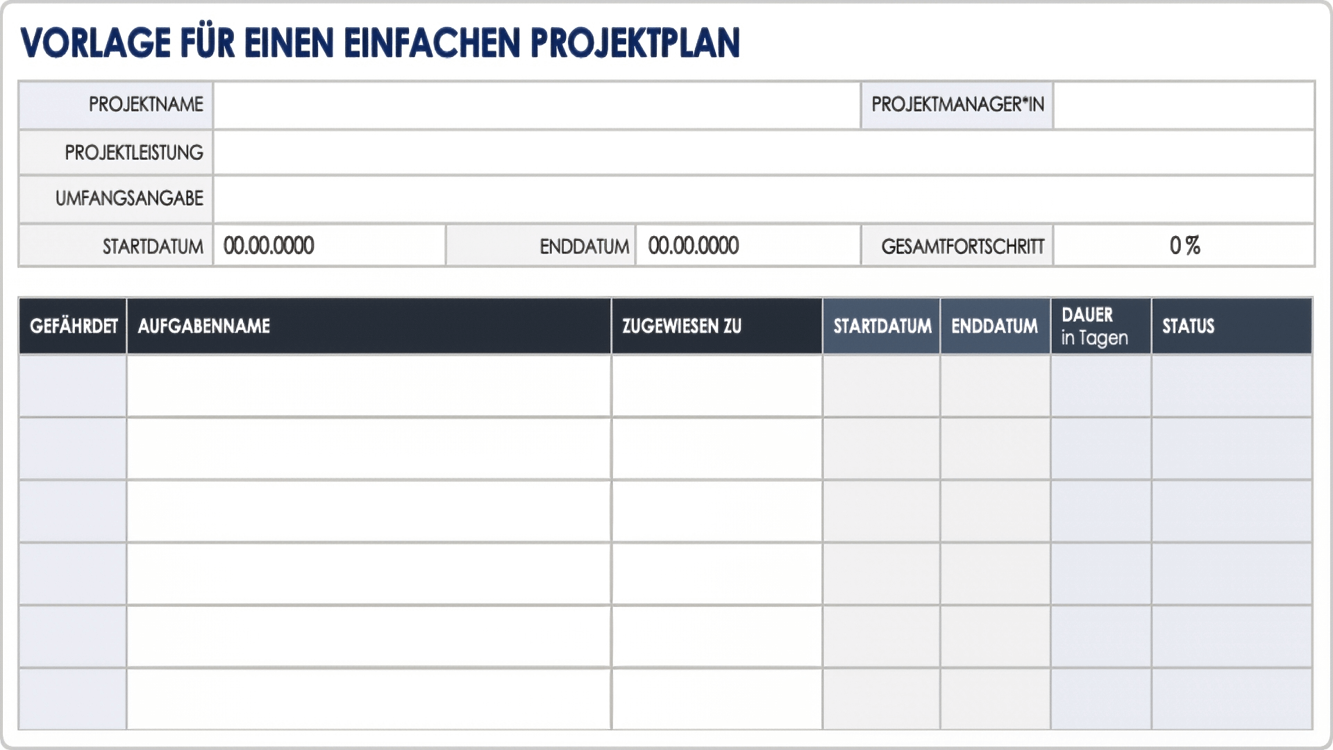  Projektplan-Vorlagenwort