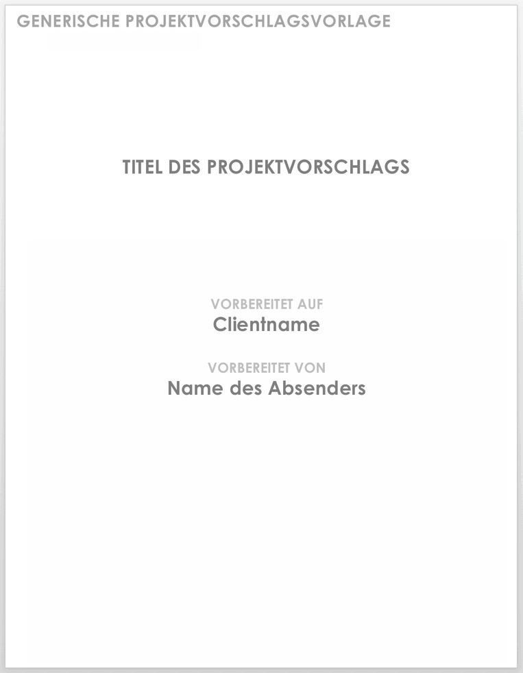  Allgemeine Projektvorschlagsvorlage