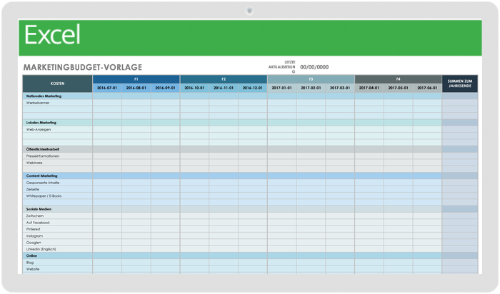 Marketing Budgetvorlage