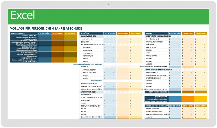  Vorlage für den persönlichen Jahresabschluss