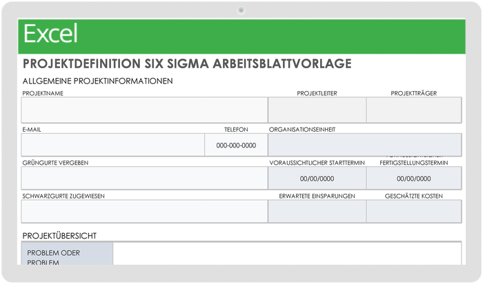 Project Definition Six-Sigma Worksheet - DE