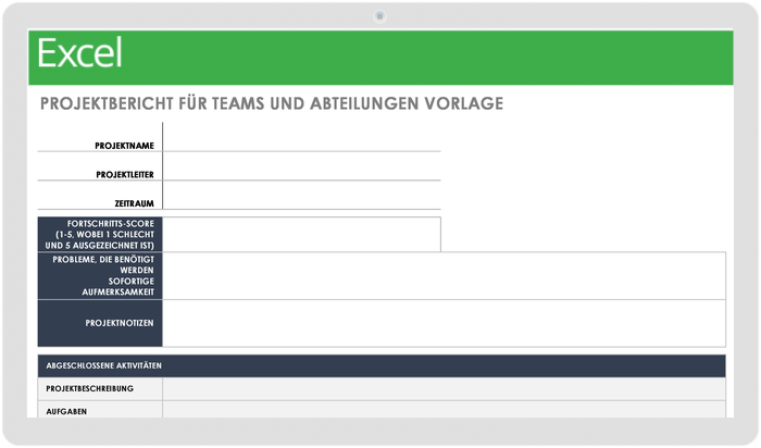  Projektbericht für Teams und Abteilungen Vorlage