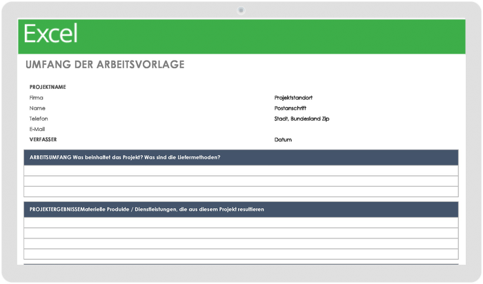 Arbeitsumfang Vorlage