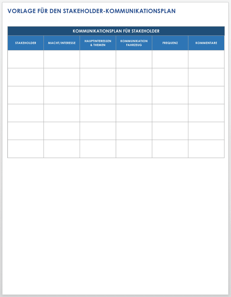 Stakeholder Communication Plan 49535 - DE