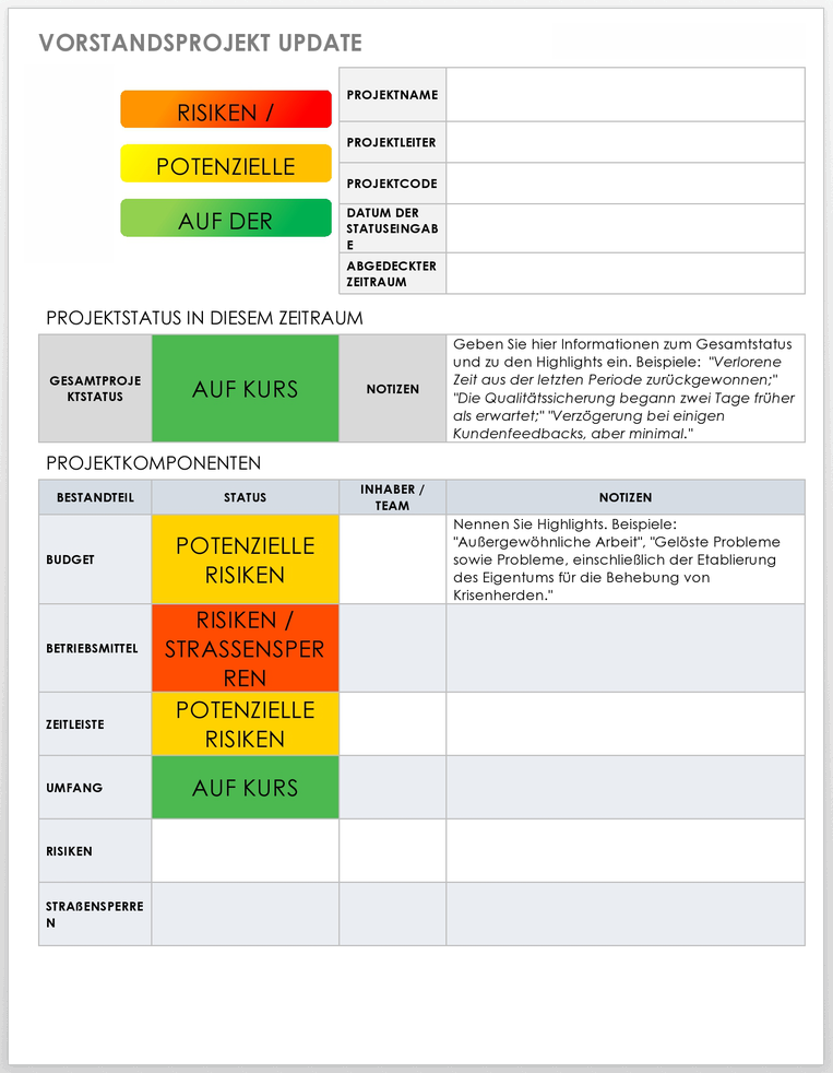 Stoplight Executive Project Update 49475 - DE